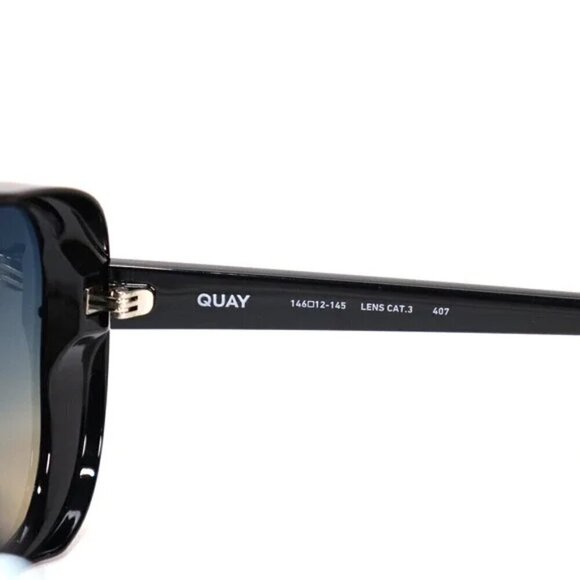 New Quay Center Stage Gradient Shield Black Bone Frame/Blue Lens Sunglasses main image 11